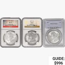 [3] 1896 & 1897 Morgan Silver Dollar NGC/PCGS MS63