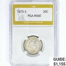 1875-S Twenty Cent Piece PGA MS60