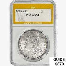 1882-CC Morgan Silver Dollar PGA MS64