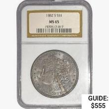 1882-S Morgan Silver Dollar NGC MS65