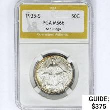 1935-S San Diego Half Dollar PGA MS66