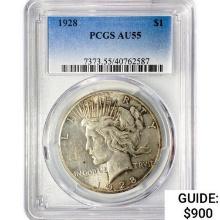 1928 Silver Peace Dollar PCGS AU55