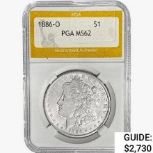1886-O Morgan Silver Dollar PGA MS62