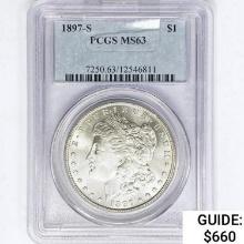 1897-S Morgan Silver Dollar PCGS MS63