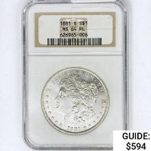 1881-S Morgan Silver Dollar NGC MS64 PL