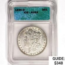 1896-O Morgan Silver Dollar ICG AU53