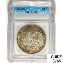 1883-S Morgan Silver Dollar ICG AU55