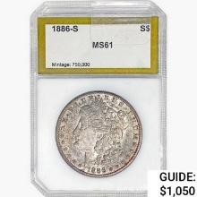1886-S Morgan Silver Dollar PCI MS61