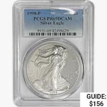 1998-P Silver Eagle PCGS PR69 DCAM