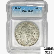 1891-O Morgan Silver Dollar ICG EF40