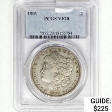 1901 Morgan Silver Dollar PCGS VF20