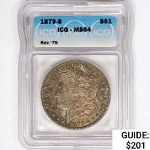 1879-S 7TF Rev 79 Morgan Silver Dollar ICG MS64