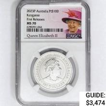 2023 1 oz Australia Queen Platinum $100 NGC MS70