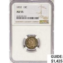1832 Capped Bust Dime NGC AU55