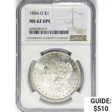 1884-O Morgan Silver Dollar NGC MS62 DPL