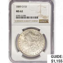 1889-O Morgan Silver Dollar NGC MS62