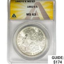 1882-S Morgan Silver Dollar ANACS MS63