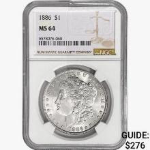 1886 Morgan Silver Dollar NGC MS64