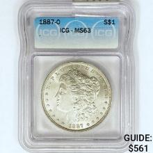 1887-O Morgan Silver Dollar ICG MS63