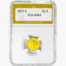 1877-S $2.50 Gold Quarter Eagle PGA MS64