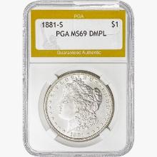 1881-S Morgan Silver Dollar PGA MS69 DMPL