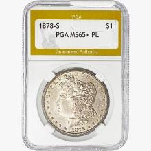 1878-S Morgan Silver Dollar PGA MS65+ PL