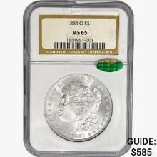 1884-O CAC Morgan Silver Dollar NGC MS65