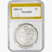 1882-CC Morgan Silver Dollar PGA MS63