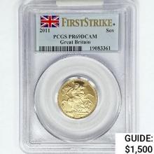 2011 G.B. .059oz Gold Sovereign PCGS PR69 DCAM
