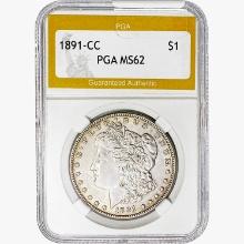 1891-CC Morgan Silver Dollar PGA MS62