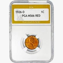1926-D Wheat Cent PGA MS66 RED