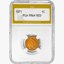 1871 Indian Head Cent PGA PR64 RED