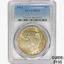 1923 Silver Peace Dollar PCGS MS63