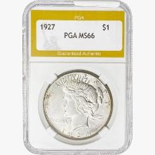 1927 Silver Peace Dollar PGA MS66