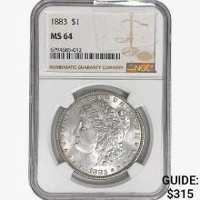 1883 Morgan Silver Dollar NGC MS64