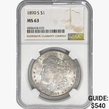 1890-S Morgan Silver Dollar NGC MS63