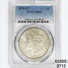 1878-CC Morgan Silver Dollar PCGS MS61