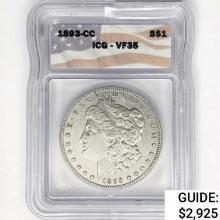 1893-CC Morgan Silver Dollar ICG VF35