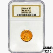 1944-S Wheat Cent NGC MS67 RD