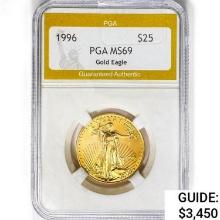 1996 $25 1/2oz. American Gold Eagle PGA MS69