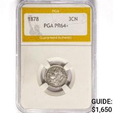 1878 Nickel Three Cent PGA PR64+