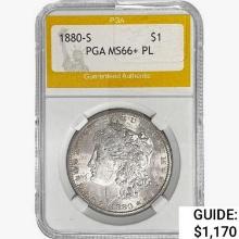 1880-S Morgan Silver Dollar PGA MS66+ PL