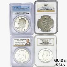 1976-1978 [4] Eisenhower Silver Dollar NGC/PCGS MS