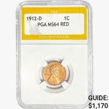 1912-D Wheat Cent PGA MS64 RED