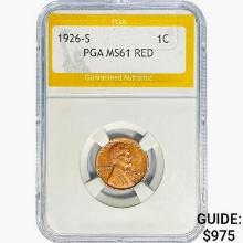 1926-S Wheat Cent PGA MS61 RED