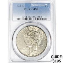 1923-D Silver Peace Dollar PCGS MS61