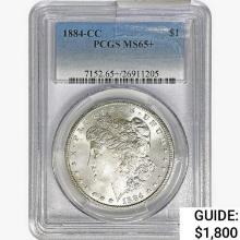 1884-CC Morgan Silver Dollar PCGS MS65+