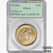 1936-S Texas Half Dollar PCGS MS64