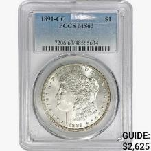 1891-CC Morgan Silver Dollar PCGS MS63