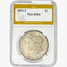 1894-S Morgan Silver Dollar PGA MS64